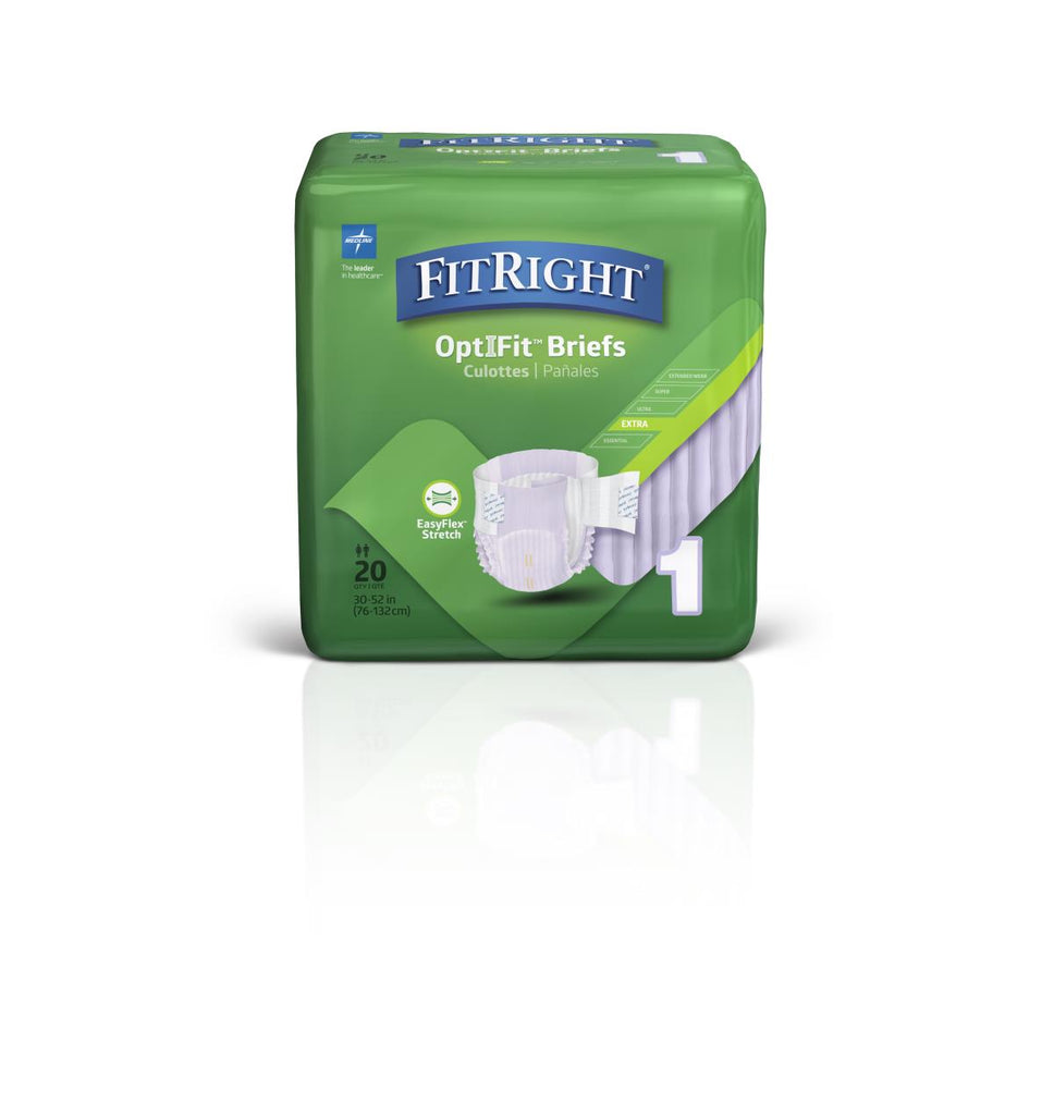 FitRight Extra-Stretch Briefs (80 Each / 4 Bag / Case)